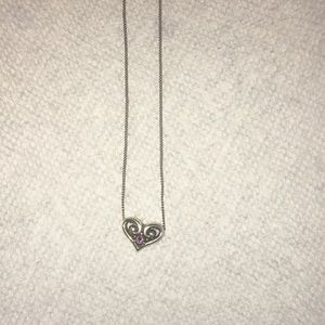 Brighton necklace with heart with amethyst stone.